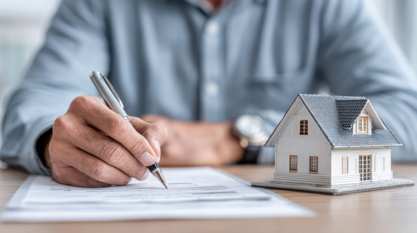 Vendeur et acquéreur discutant d'un dossier de diagnostics immobiliers lors d'une visite de maison ancienne